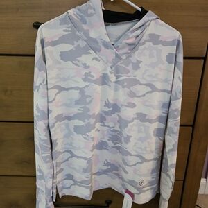 Camo Print Hooded Athletic Top